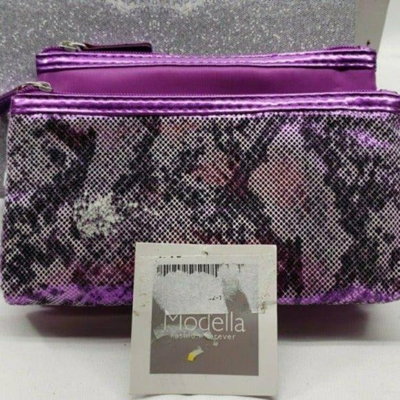 Modella fashion purple makeup case cosmetic bag - Picture 3 of 5